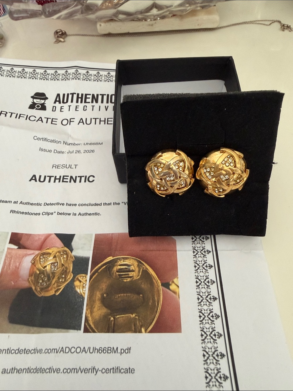 Chanel Vintage Earrings with COA